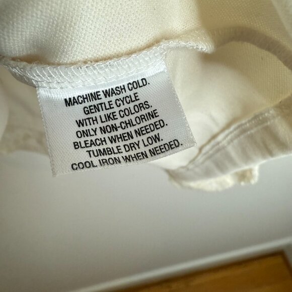 Ivory top w Matching Ivory Lace Overlay Long Sleeves‎ Women's XL - Picture 8 of 8